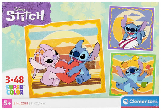 Jogo Clementoni puzzle 3x48 pçs Stitch