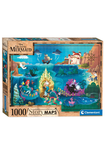 Puzzle Clementoni Story Maps A Pequena Sereia 1000 pçs