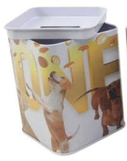 Mealheiro de Metal Retangular Animais 7,5 x 7,5 x 10,5 cm - Cachorro