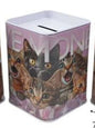 Mealheiro de Metal Retangular Animais 7,5 x 7,5 x 10,5 cm - Gatos