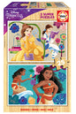Puzzle Educa Bela e Vaiana Madeira 2x25 pçs