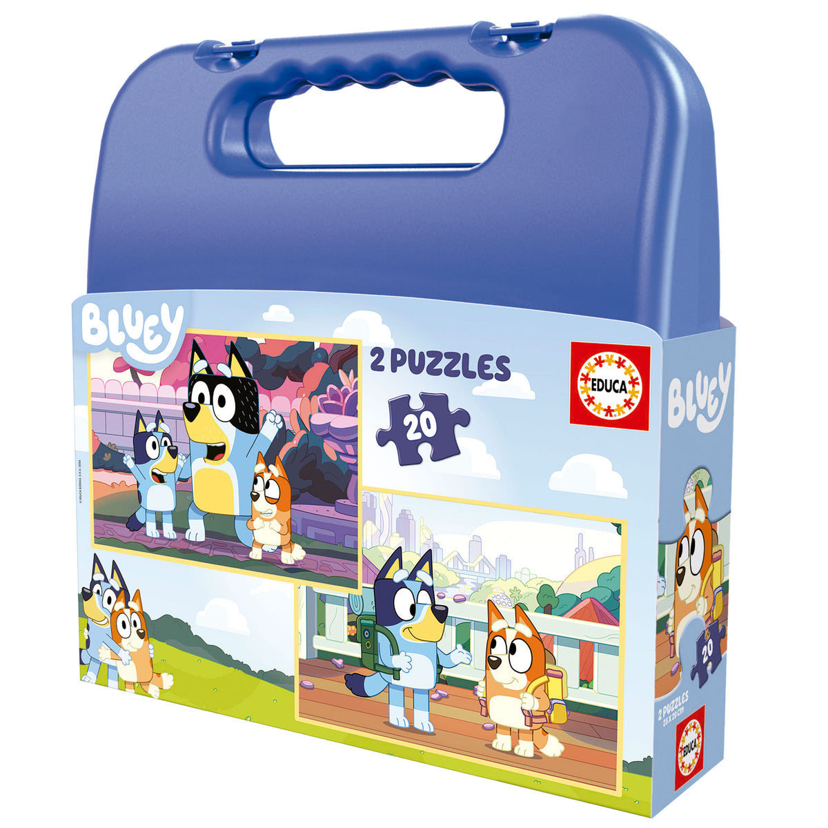 Puzzle Educa Mala Bluey 2x20 pçs