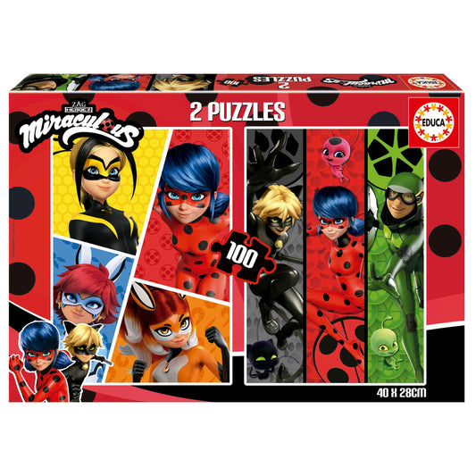 Jogo Educa puzzle 2x48 Miraculous Ladybug Edição B