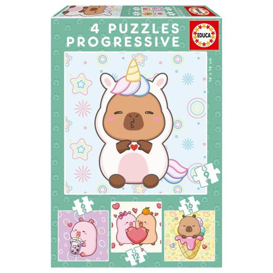 Jogo Educa puzzle progressivos 6-9-12-16 Capivaras