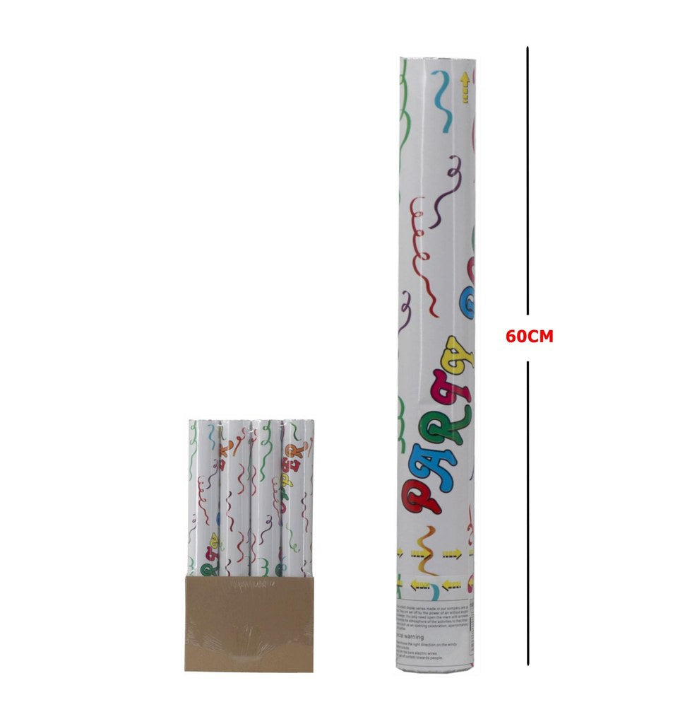 Canhão de Confettis Branco Party 60 Cm
