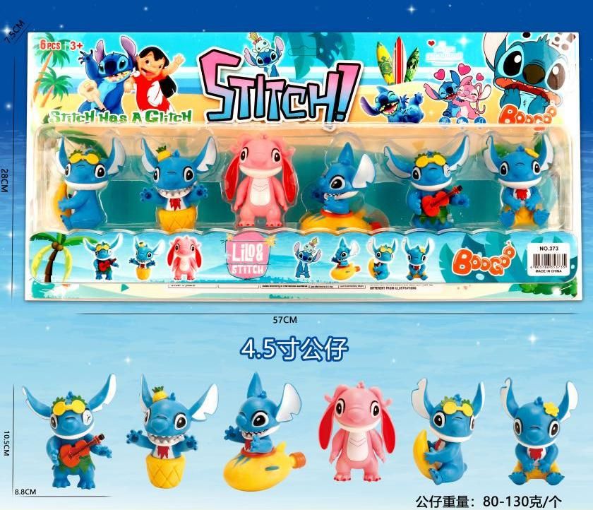 Conjunto 6 Figuras Stitch e Angel
