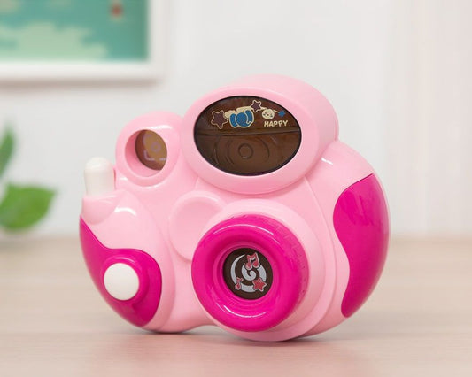 Máquina Fotográfica de Brincar com Luz e Música Rosa
