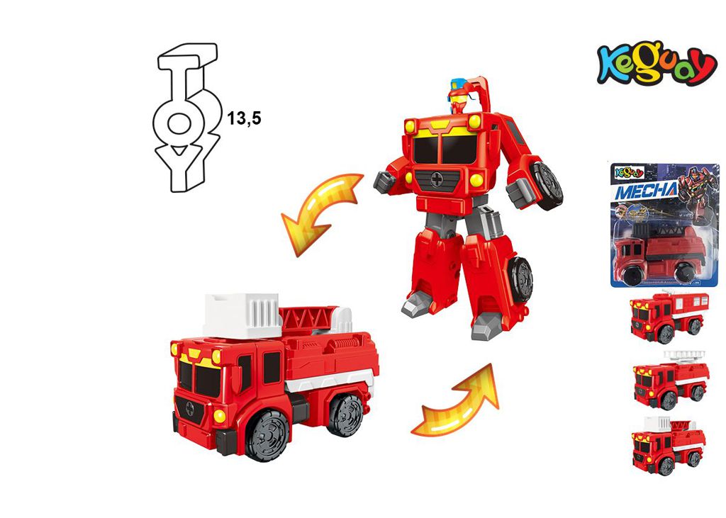 Robô Transformável em Camião de Bombeiros 13,5 Cm