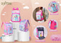 Mochila Escolar Infantil Rosa, Rosa Choque e Roxo (Modelo 3)