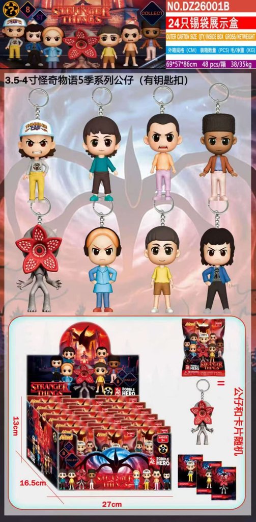 Saco Surpresa Figura Stranger Things 3,5 a 4 Polegadas (Modelos Sortidos)