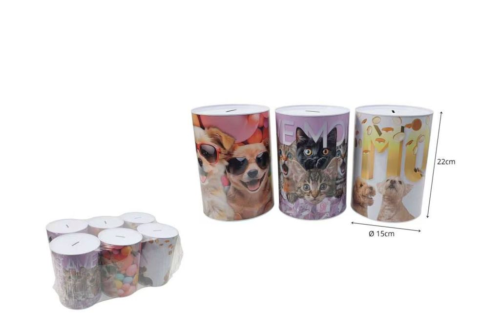 Mealheiro de Metal Animais 15 x 22 cm