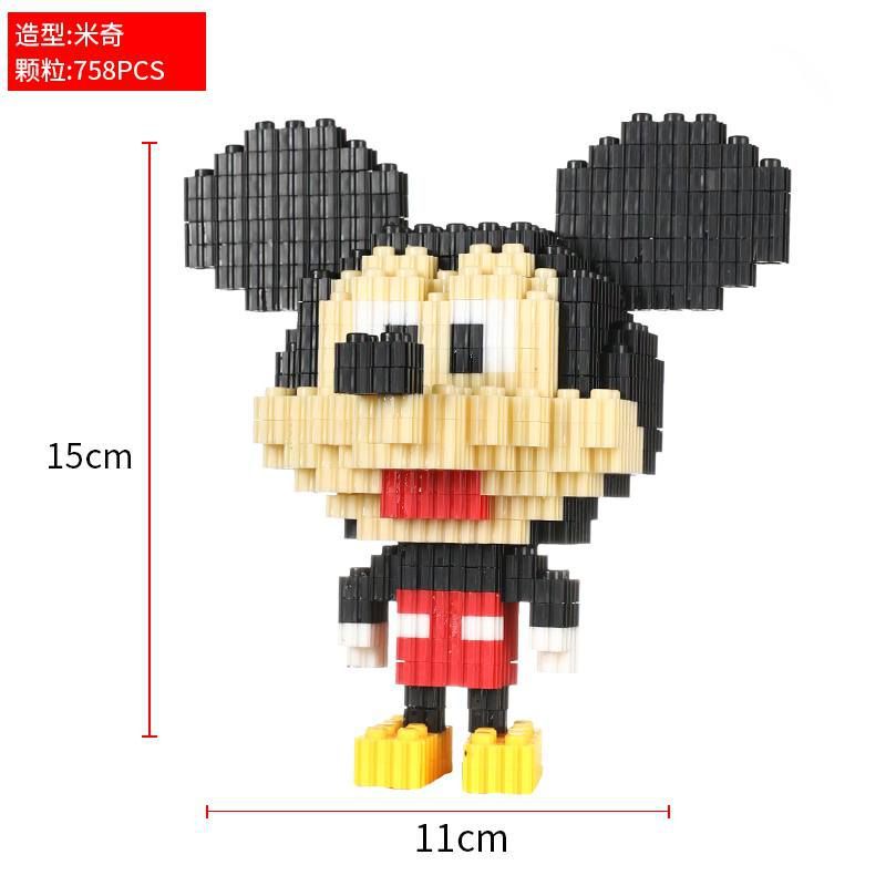 Figura de Micro-Blocos Mickey 15 Cm (758 Peças)