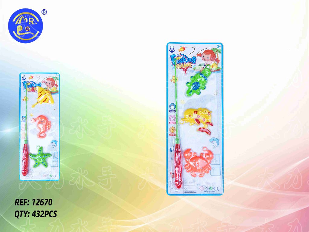 Jogo de Pesca com Cana e Animais Marinhos 40 x 15 Cm
