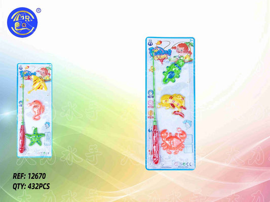 Jogo de Pesca com Cana e Animais Marinhos 40 x 15 Cm
