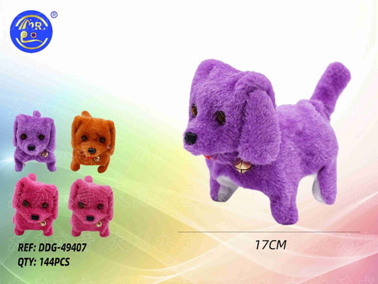 Cão de Peluche de Pelo Liso com Música