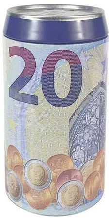 Mealheiro Lata Notas de Euro 8,5 x 16 cm - Nota de 20 €