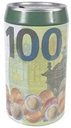 Mealheiro Lata Notas de Euro 8,5 x 16 cm - Nota de 100 €