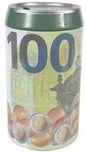 Mealheiro Lata Notas de Euro 8,5 x 16 cm - Nota de 100 €