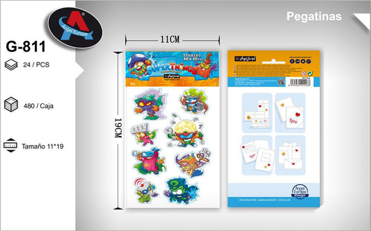 Autocolantes Tema SuperThings 11 x 19 Cm (Modelo 1)