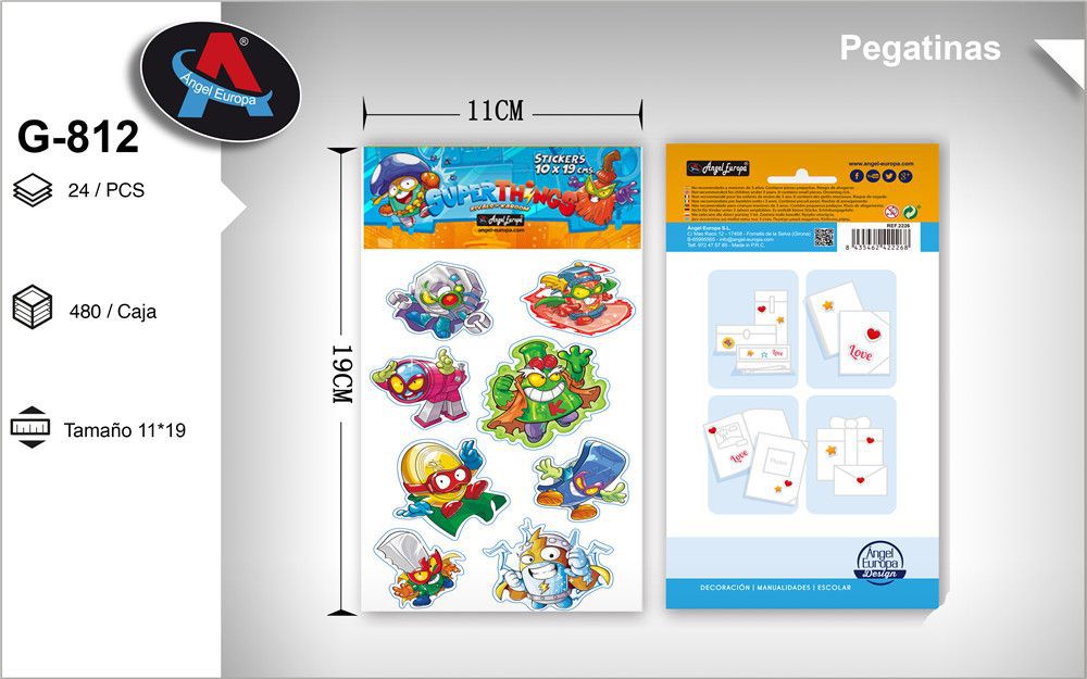 Autocolantes Tema SuperThings 11 x 19 Cm (Modelo 2)