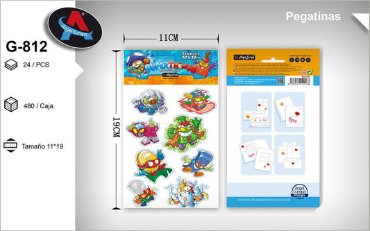 Autocolantes Tema SuperThings 11 x 19 Cm (Modelo 2)
