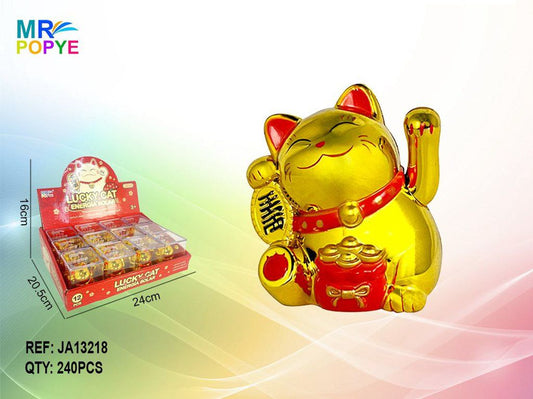 Gato da Sorte Solar Acenador 2 Polegadas - Dourado