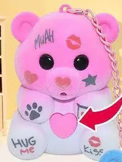 Ursinho de Peluche com Chupeta que Grava Voz e Brilha - Rosa