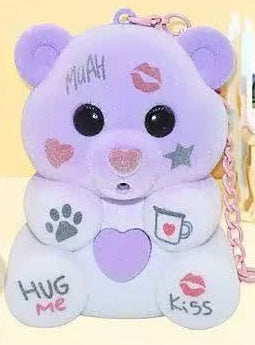 Ursinho de Peluche com Chupeta que Grava Voz e Brilha - Lilás