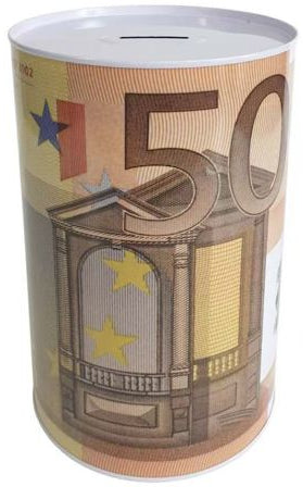 Mealheiro de Metal Notas de Euro 12 x 16 cm - Nota de 50 €