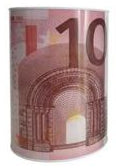Mealheiro de Metal Notas de Euro 12 x 16 cm - Nota de 10 €