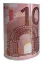 Mealheiro de Metal Notas de Euro 12 x 16 cm - Nota de 10 €