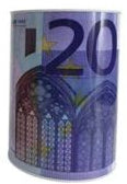 Mealheiro de Metal Notas de Euro 12 x 16 cm - Nota de 20 €