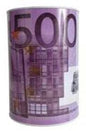 Mealheiro de Metal Notas de Euro 12 x 16 cm - Nota de 500 €