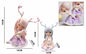 Figura Decorativa Menina com Chifres de Rena e Gatinho 10 x 16 x 19 Cm