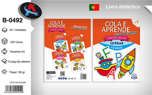Livro Cola e Aprende - Correção Escolar: Letras