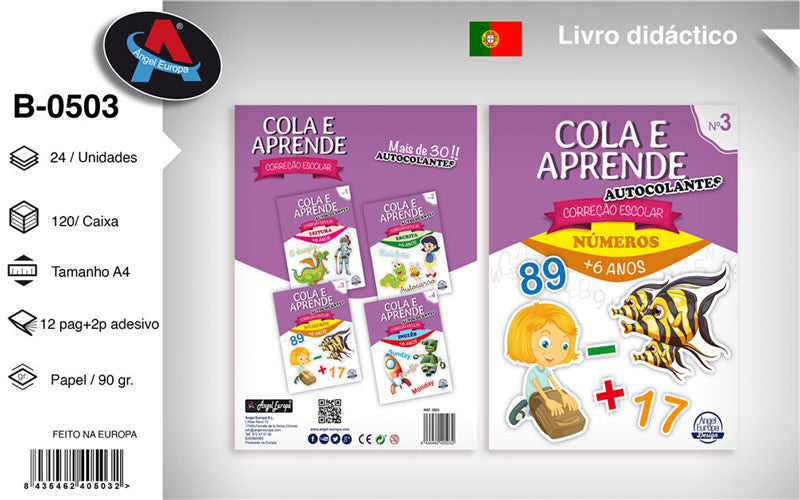 Livro Cola e Aprende - Correção Escolar: Números