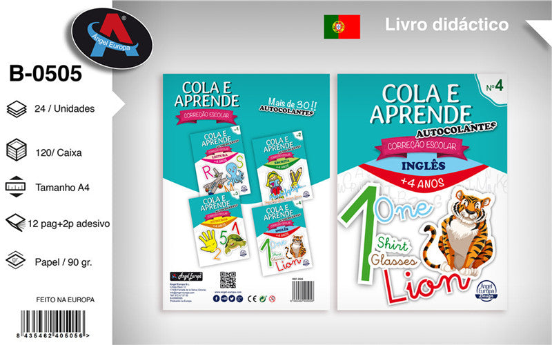 Livro Cola e Aprende - Correção Escolar: Inglês