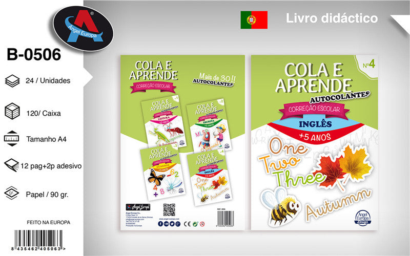 Livro Cola e Aprende - Correção Escolar: Inglês