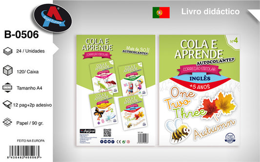 Livro Cola e Aprende - Correção Escolar: Inglês