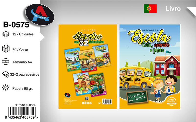 Livro "Escola - Cola, Escreve e Pinta"