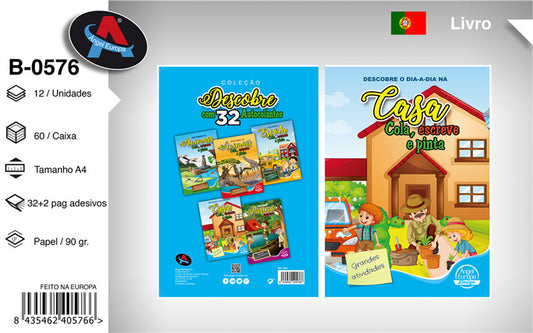 Livro "Casa - Cola, Escreve e Pinta"