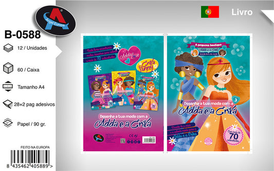 Livro para Colorir "Desenha a tua moda com a Adda e a Grika"