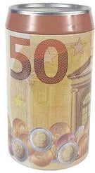 Mealheiro Lata Notas de Euro 10,5 x 19,5 cm - Nota de 50 €