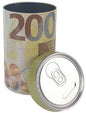 Mealheiro Lata Notas de Euro 10,5 x 19,5 cm - Nota de 200 €