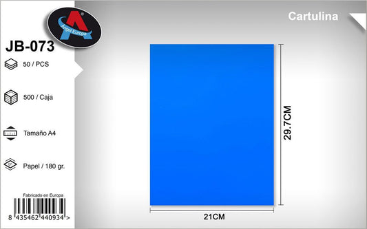 Pack 50 Cartolinas Fluorescentes A4 Azul (Dupla Face)
