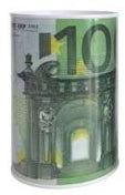 Mealheiro de Metal Notas de Euro 10 x 15 cm - Nota de 100 €