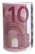 Mealheiro de Metal Notas de Euro 10 x 15 cm - Nota de 10 €