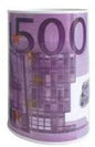 Mealheiro de Metal Notas de Euro 10 x 15 cm - Nota de 500 €