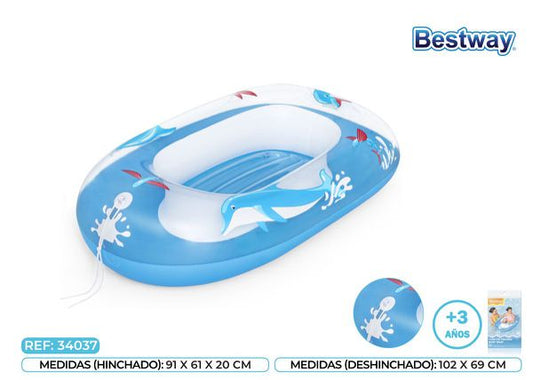 Barco Insuflável Infantil 102 X 69 CM +3 Anos Bestway