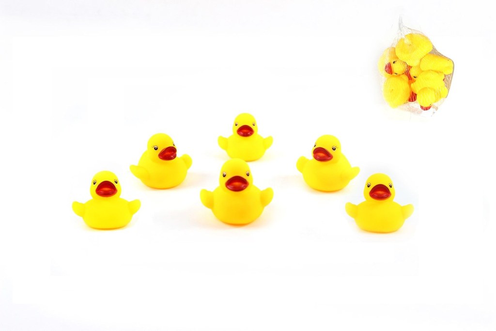 Conjunto de 6 Patos de Borracha 14 x 9 Cm